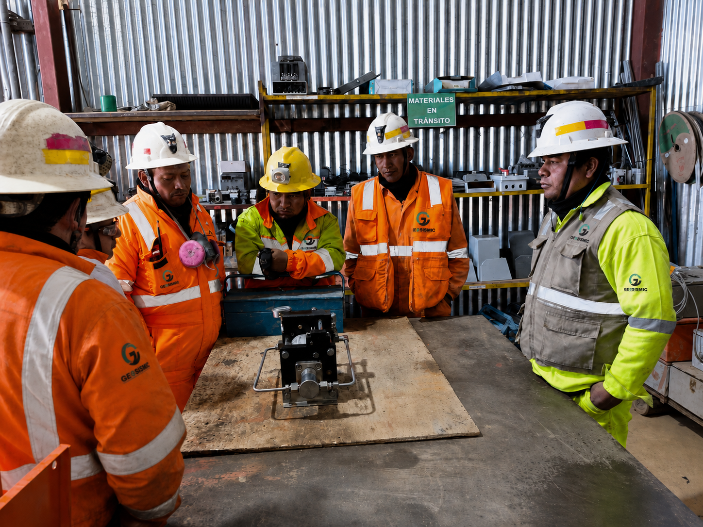 Equipo Geosismic en capacitación y monitoreo de campo